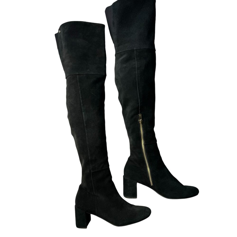 Womens Black Suede Over the Knee Boots 6.5 City Whimsigoth Party‎ Cocktail